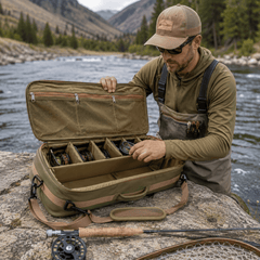 Kylebooker RB03 Custodia per canna da pesca a mosca e borsa per attrezzi, può contenere fino a 4 canne da pesca, telaio a nido d'ape resistente