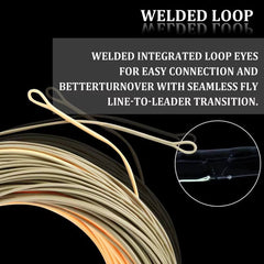 Kylebooker Single Hand Spey Fly Line Weight Forward Floating Fly Fishing Line with 2 Welded Loops WF3F/4F/5F/6F/7F/8F