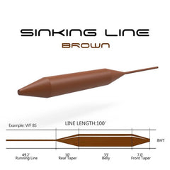 Kylebooker Full Sinking Fly Line Weight Forward Fly Fishing Lines 100ft 4 5 6 7 8 9wt