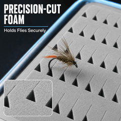 Kylebooker Fly Fishing Box, Flies Storage Case Waterproof Silicone Double Sided Clam Fishing Jig Boxes Crappie Panfish Trout