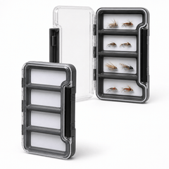 Kylebooker Super Slim Magnetic Back Waterproof Fly Fishing Box: 4 Compartments