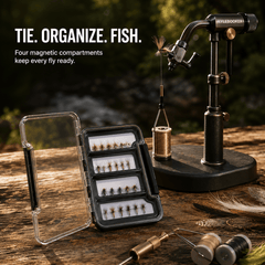 Kylebooker Super Slim Magnetic Back Waterproof Fly Fishing Box: 4 Compartments