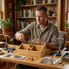 Kylebooker Fly Tying Tool Caddy Organizer-Essential for Fly Tying Stations & Fishing Tool Organizer