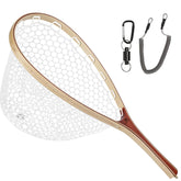 Kylebooker FN007 Fly Fishing Landing Net Soft Rubber Mesh Trout Net Catch and Release Net