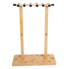 Kylebooker RH02 Fishing Rod Storage Racks, 100% Bamboo Floor Stand Fishing Pole Holders for Garage of 14 Rods or Combos