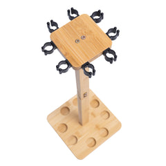 Kylebooker RH01 Fishing Rod Storage Racks, 100% Bamboo Floor Stand Fishing Pole Holders for Garage of 8 Rods or Combos