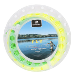 Kylebooker Gold Fly Line 100FT Weight Forward Floating 3 4 5 6 7 8WT Double Color 2 Welded Loops Fly Line