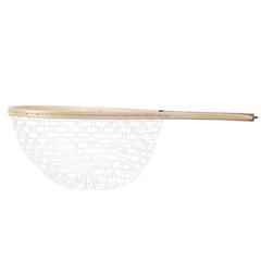 Kylebooker FN006 Fly Fishing Landing Net Wooden Frame Soft Rubber Mesh Trout Bass Catch and Release Net