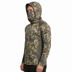 Kylebooker UPF 50+ Men’s Fishing Hoodie Shirts with Mask Camo UV Long Sleeve Moisture Wicking