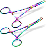Kylebooker Versatile Angling Tools with 2pc Fishing Forceps Set - Stainless Steel, Curved & Straight Hemostats, Serrated Jaws, Locking Mechanism, and Lightweight Design