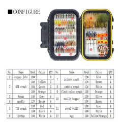 Kylebooker 75pcs Flies BASSDASH Fly Fishing Flies Kit Fly Assortment Trout Bass Fishing with Fly Box with Dry/Wet Flies, Nymphs, caddis,egg,mayfly,shrimp