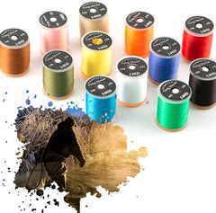 Kylebooker 140D Fly Tying Thread 12 Colors Non Waxed Fly Tying Wires Materials Kits Fly Tying Tieing Supplies for Dry Wet Flies
