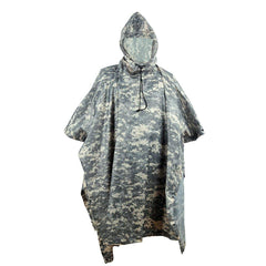 Camouflage-Regenponcho mit Kapuze, wasserdichter Camo-Regenmantel mit Blindmuster für die Jagd, Wandern, Camping, Angeln