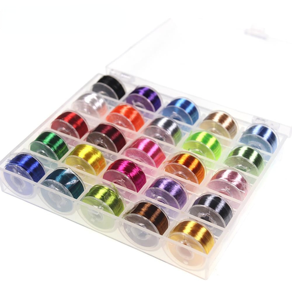 Kylebooker Assorted 200D Fly Tying Thread for Size 6-14 Flies Fly Fishing Lure Making Material & Bi-Ceramic Tip Bobbin Holder 25color-thread with