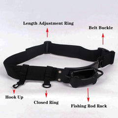 3rd Hand Rod Holder - Adjustable Belt Fishing Rod Holder for Fly Fishing Bank Fishing Belt Wading Accessories