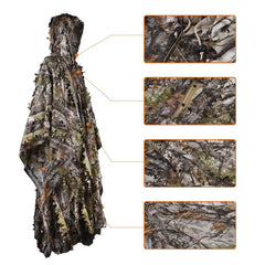 Costume Ghillie de chasse, costume camouflage à feuilles 3D, accessoires militaires et de tir pour Airsoft, photographie de la faune Halloween