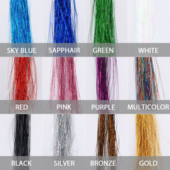 Kylebooker Materiali per legare mosche, 12 colori Crystal Flash Flashabou, Tinsel scintillante per realizzare mosche con esca per la pesca a mosca