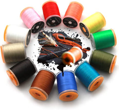 Kylebooker 140D Fly Tying Thread 12 Colors Non Waxed Fly Tying Wires Materials Kits Fly Tying Tieing Supplies for Dry Wet Flies