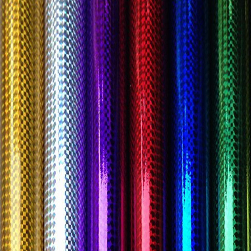 Kylebooker [6PCS] 10cm X 20cm Holographic Adhesive Film Flash Tape For Lure Making Fly Tying Materail Red Green Blue Silver Purple Green