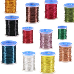 Kylebooker 0.2mm Fly Tying Round Small Copper Wire For Ribbing Weight Flash Wire Body Dubbing Brushes Brassie Metal Thread Material