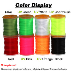 Kylebooker 100Yard 200D UV Big Fly Thread Premium Strong Durable Fly Tying Thread Spool Salmon Bass Flies Tying Thread Material
