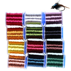 Kylebooker 0.2mm Fly Tying Round Small Copper Wire For Ribbing Weight Flash Wire Body Dubbing Brushes Brassie Metal Thread Material