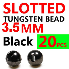 Kylebooker 20PCS 2.5mm-3.5mm Slotted Tungsten Beads Fast Sinking Beadhead For Jig Nymph lures Accessories Fly Tying Material