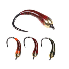 Kylebooker 6pcs Sinking Perdigone Nymph Bead Head Peacock Quill Perdigone Nymph Fly Trout Fishing Lure Baits