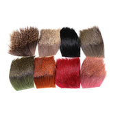 Kylebooker 5x5cm remendos de cabelo de veado para amarrar mosca caddis material de amarrar mosca seca natural e morreu laranja preto vermelho verde