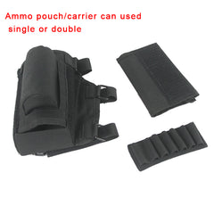 Tactical Buttstock Rifle Cheek Rest Pouch Riser Pad Ammo Cartridges Holder Carrier Pouch Round Shell for 308/300 Winmag#7814