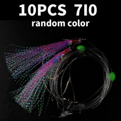 Kylebooker 10/50PCS 1/0 3/0 5/0 6/0 7/0 8/0 Sabiki rigs sea fishing rigs flasher rig each with 2 fishing hook fishing kit Sea fishing lure