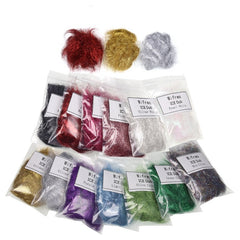 Kylebooker 2Bags Fly tying Ice Dub Scud Dub for Nymph Scuds Ice Wing Fiber Thorax Material Flash Sparkle Addding Blending Material