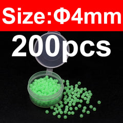 Kylebooker 200pcs Soft Mini Fly Tying Glow Beads Fly Tying Material Wet Fly Saltwater Fishing Sabiki Fly Luminous Hot Beads Egg Roe