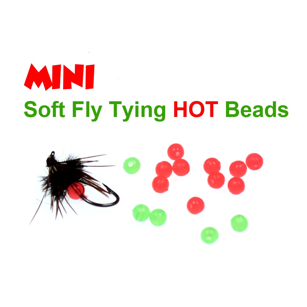 Kylebooker 200pcs Soft Mini Fly Tying Glow Beads Fly Tying Material Wet Fly Saltwater Fishing Sabiki Fly Luminous Hot Beads Egg Roe