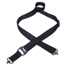 Enkeltpunkts riffelslynge med QD-slyngedreje og M-skinne slyngemontering Justerbar længde riffelslynge 1,25" bred