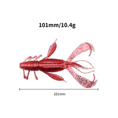 Kylebooker réservoir extérieur pêche assemblée/lot bicolore crevettes appât souple 101 MM/10.4G ver appât souple appât en Silicone