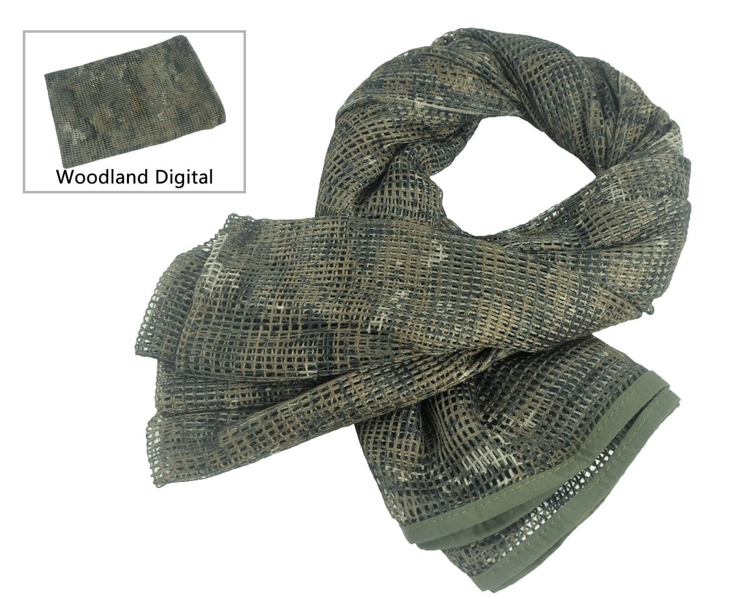 Kylebooker Neck Scarves Scarf Sniper Veil Tactical Mesh Net Camo Scarf for Wargame,Sports & Other Outdoor Activities Woodland