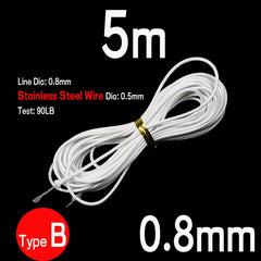 Kylebooker 5 mètres 22# 1.2mm PE ligne de pêche tressée ligne de tresse super forte fr Jig crochet leader reliant la corde/cordon de pêche de plongée sous-marine