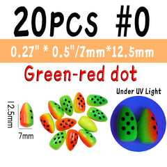 Kylebooker 20PCS Fishing Foam Float Bobber Buoys Bullet Oval Floats  for Fly Fishing Pompano Bottom Rigs Saltwater Fishing Accessory