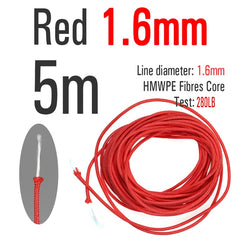 Kylebooker 5 mètres 22# 1.2mm PE ligne de pêche tressée ligne de tresse super forte fr Jig crochet leader reliant la corde/cordon de pêche de plongée sous-marine