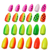 Kylebooker 20 pçs espuma de pesca flutuador bobber bóias bala oval flutua para pesca com mosca pompano plataformas inferiores acessório de pesca de água salgada