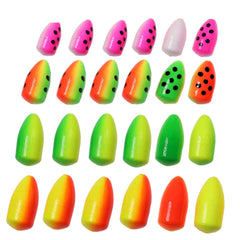 Kylebooker 20PCS Fishing Foam Float Bobber Buoys Bullet Oval Floats  for Fly Fishing Pompano Bottom Rigs Saltwater Fishing Accessory