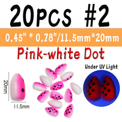 Kylebooker 20PCS Fishing Foam Float Bobber Buoys Bullet Oval Floats  for Fly Fishing Pompano Bottom Rigs Saltwater Fishing Accessory