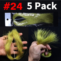 Kylebooker 5 pacotes flashabou holográfico ouropel pesca com mosca amarrando cristal flash corda gabarito gancho isca fazendo material de pesca rosa