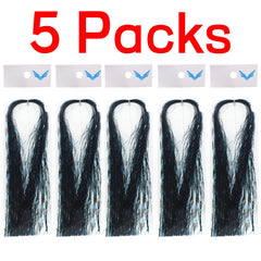 Kylebooker 5 pacotes flashabou holográfico ouropel pesca com mosca amarrando cristal flash corda gabarito gancho isca fazendo material de pesca rosa