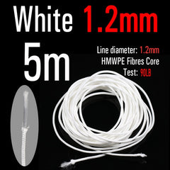 Kylebooker 5 mètres 22# 1.2mm PE ligne de pêche tressée ligne de tresse super forte fr Jig crochet leader reliant la corde/cordon de pêche de plongée sous-marine