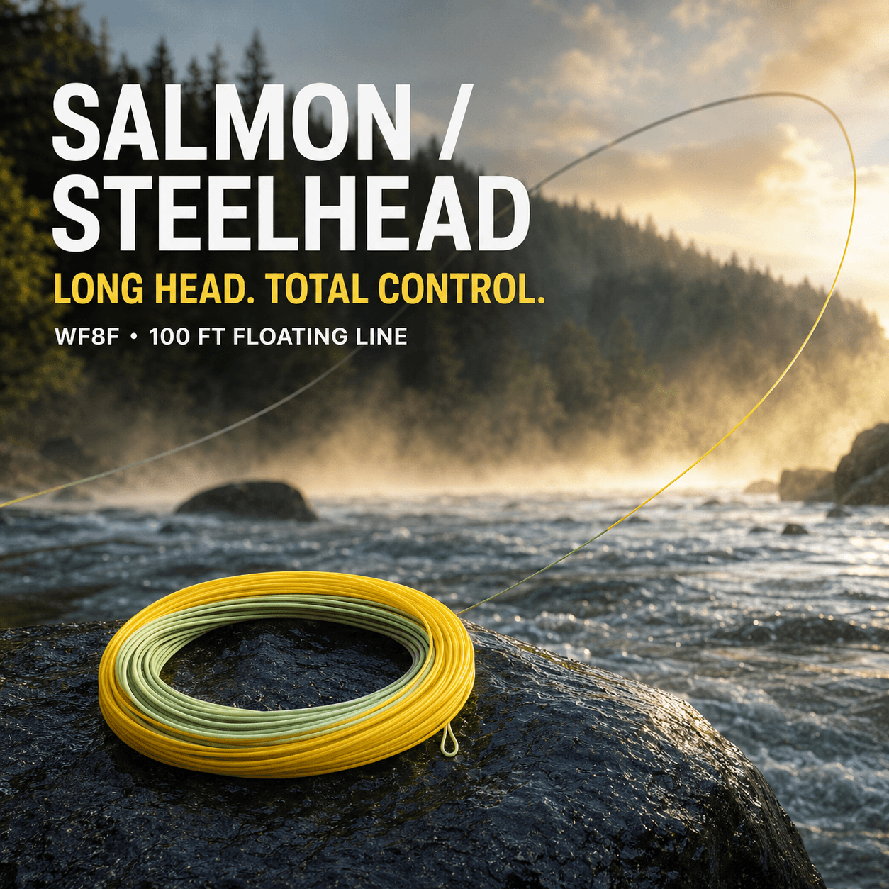 Kylebooker Salmon/Steelhead Fly Line,Front Taper for Single Handed Roll and Spey Casting, Slick Coating