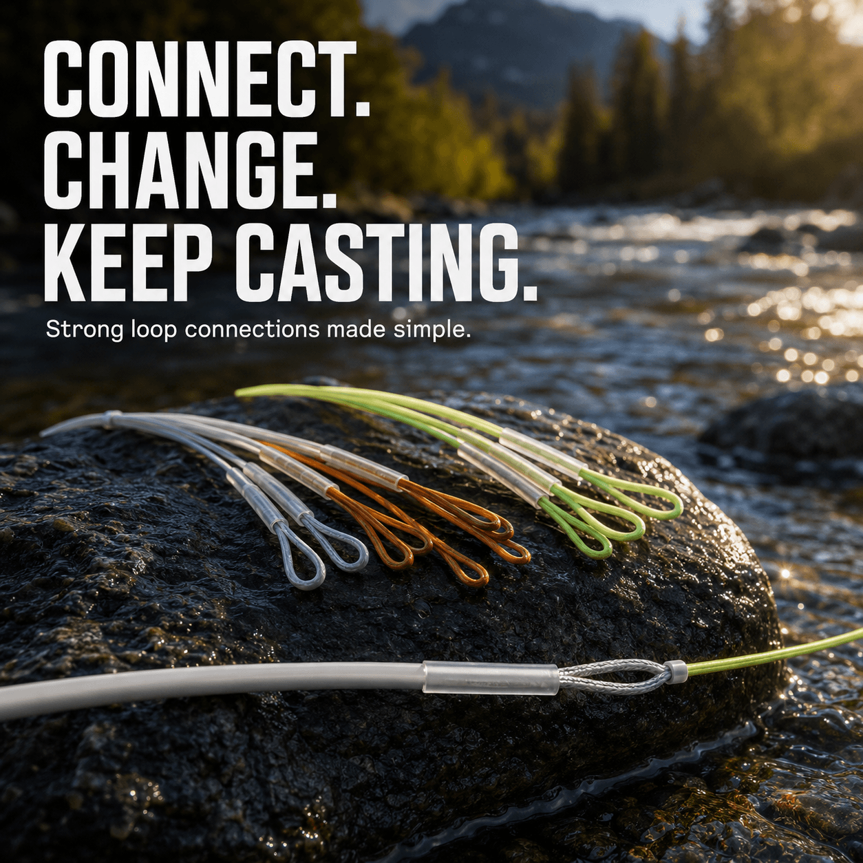 Kylebooker 10Pcs 30LB/50LB Fly Fishing Loop Connector Braided Fly Fishing Line