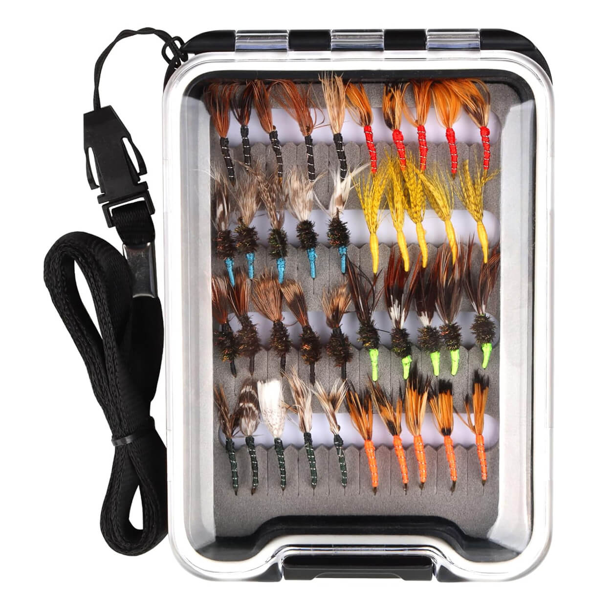 Kylebooker Fly Fishing Box, Slim Design Large Capacity Fly Storage for Tackle and Hooks, Lightweight ABS with Durable Foam Inserts for Anglers