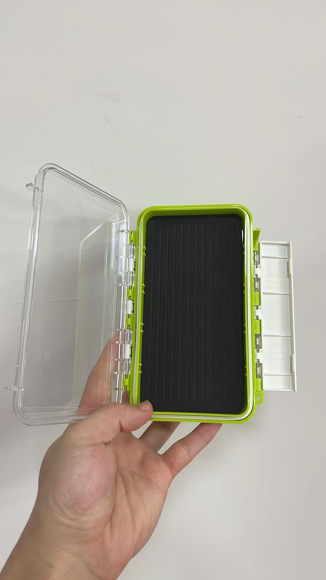 Kylebooker Sturdy Dual Sided Small Tackle Box Organizer | Waterproof Sealed, Clear Fishing Tackle Box Tray Storage Case, Slit Foam for Jig Heads-Flies-Spoons-Rigs and Lures
